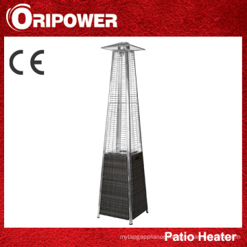 Quartz Glass Tube Patio Heater with Wicker Base